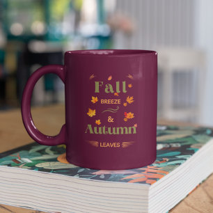Caneca De Café Em Dois Tons Fall Breeze e Autumn Leaves Design