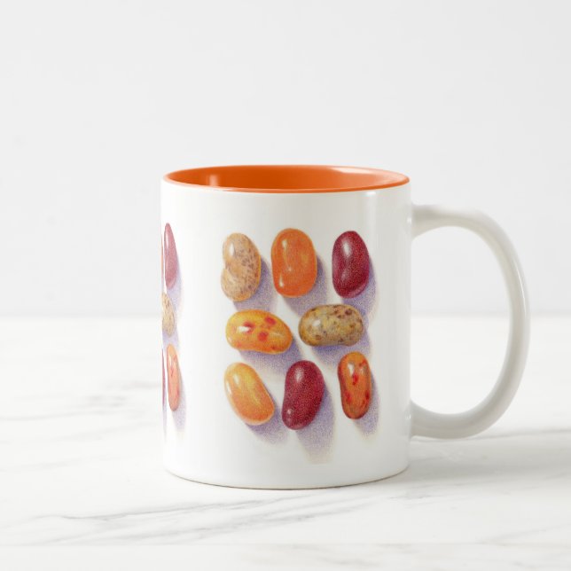 Caneca De Café Em Dois Tons FALL JELLY BEANS Orange Two-Tone Mug (Direita)