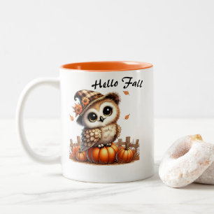 Caneca De Café Em Dois Tons Fall Owl Coffee Mug