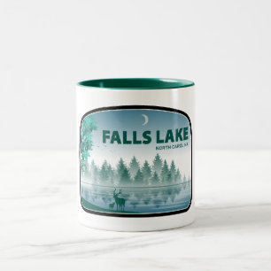 Caneca De Café Em Dois Tons Falls Lake Carolina do Norte Veado