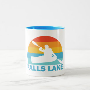 Caneca De Café Em Dois Tons Falls Lake North Carolina Kayak