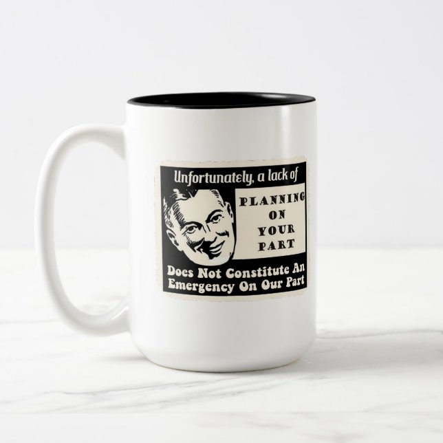 Caneca De Café Em Dois Tons Falta do planeamento (Esquerda)