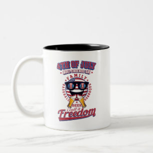 Caneca De Café Em Dois Tons Família 4 de julho