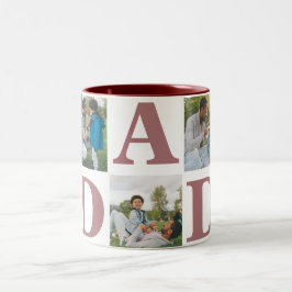 Caneca De Café Em Dois Tons Família de fotos simples do Pai 3 do Dia de os pai