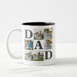 Caneca De Café Em Dois Tons Família de fotos simples do Pai 6 do Dia de os pai