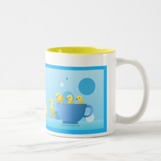 Caneca De Café Em Dois Tons Família do pato (Direita)