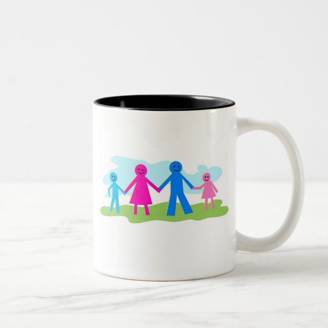 Caneca De Café Em Dois Tons Família feliz (Direita)