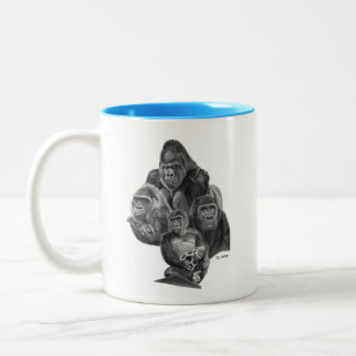 Caneca De Café Em Dois Tons Família Gorilla