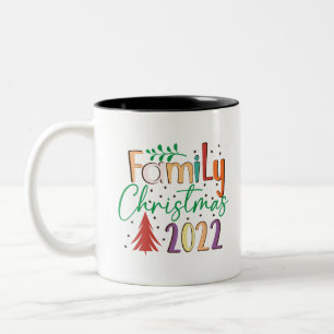 Caneca De Café Em Dois Tons Família Natal 2022