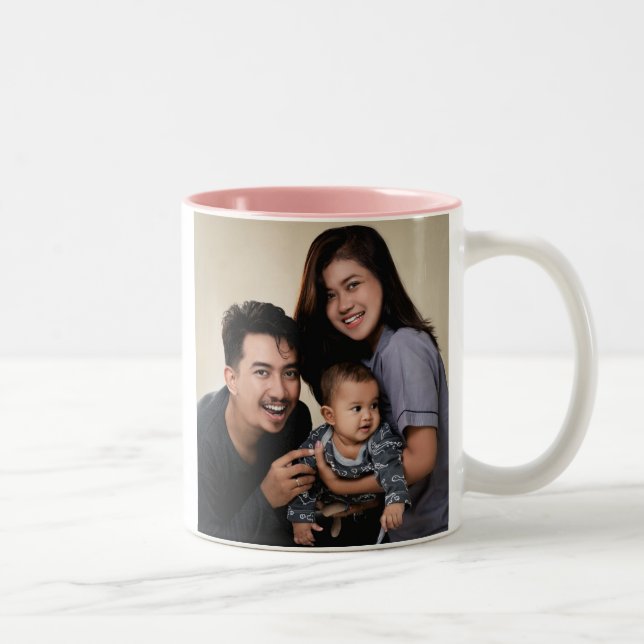 Caneca De Café Em Dois Tons Família Personalizada Personalizada Personalizada  (Direita)