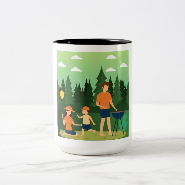 CANECA DE CAFÉ EM DOIS TONS FAMÍLIA PICNIC (Centro)