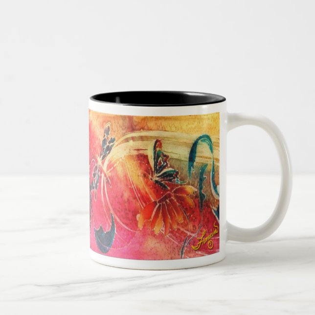 Caneca De Café Em Dois Tons Fantasia da libélula (Direita)