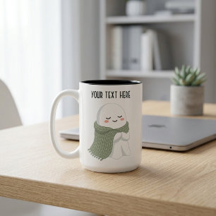 Caneca De Café Em Dois Tons Fantasma Aconchegante Nome Personalizado