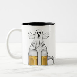 Caneca De Café Em Dois Tons Fantasma Branco Assustador