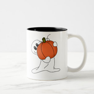 Caneca De Café Em Dois Tons Fantasma com Pumpkin Laranja