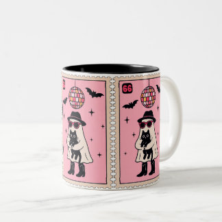 Caneca De Café Em Dois Tons Fantasma do Disco Retroativo com Carimbo de Dia da