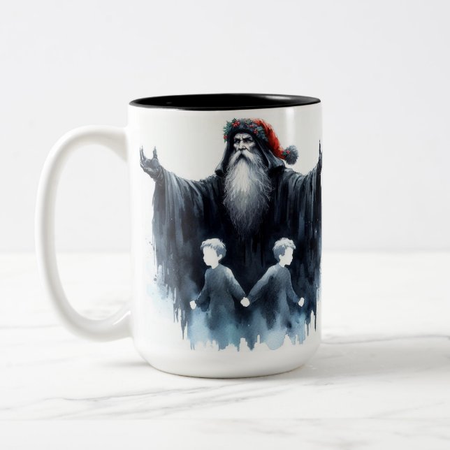 Caneca De Café Em Dois Tons Fantasma do Futuro Natal Mug de Café (Esquerda)