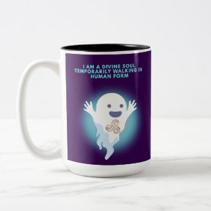 Caneca De Café Em Dois Tons Fantasma Espiritual Bonito - Design de Cotação de
