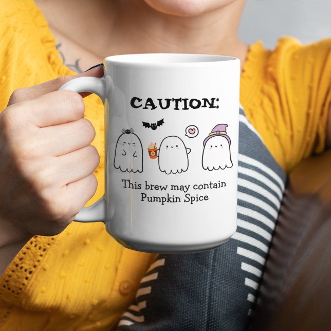 Caneca De Café Em Dois Tons Fantasmagóricos fantasmas de Halloween Aranha Temp (Criador carregado)