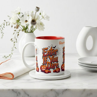 Caneca De Café Em Dois Tons Fantasmas Não Batem | Entre se Você Ousar Hallowee