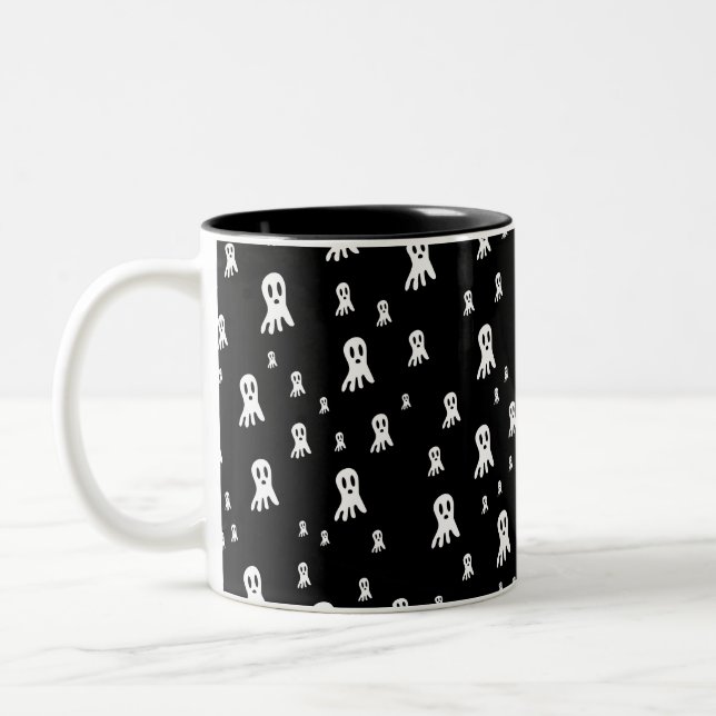 Caneca De Café Em Dois Tons Fantasmas Sombrios de Halloween  (Esquerda)