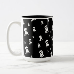 Caneca De Café Em Dois Tons Fantasmas Sombrios de Halloween
