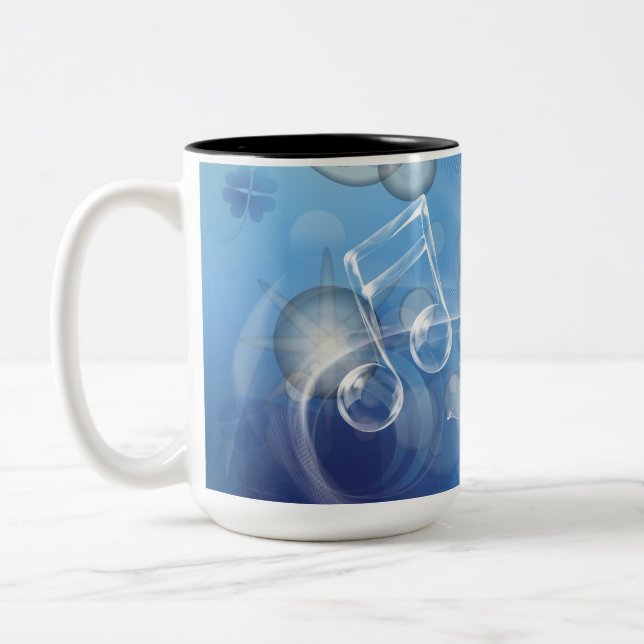 Caneca De Café Em Dois Tons Fantasy Glass Music Notes (Esquerda)