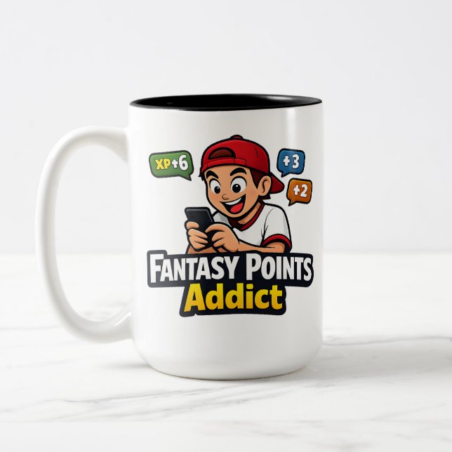 Caneca De Café Em Dois Tons Fantasy Points Addict (Esquerda)