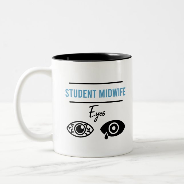 Caneca De Café Em Dois Tons Fardamento de Estudante de Parteira Presente Engra (Esquerda)