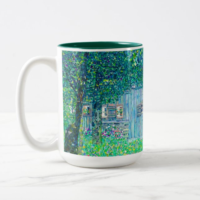 Caneca De Café Em Dois Tons Farmhouse Gustav Klimt na Alta Áustria (Esquerda)