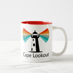 Caneca De Café Em Dois Tons Farol Cape Lookout North Carolina Arco-íris