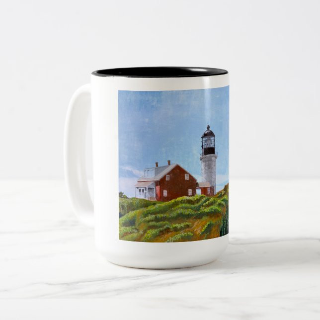 Caneca De Café Em Dois Tons Farol da Ilha Seguin (Frente Esquerda)