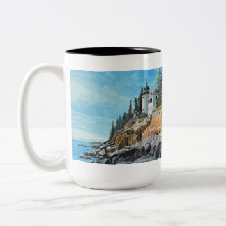 Caneca De Café Em Dois Tons Farol de Bass Harbor