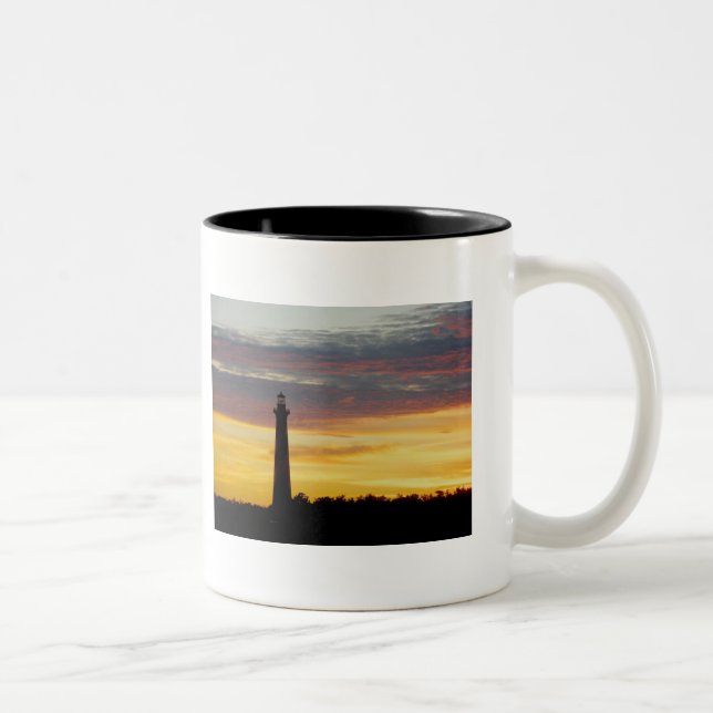 Caneca De Café Em Dois Tons Farol de Cape Hatteras em Sunset Mug (Direita)