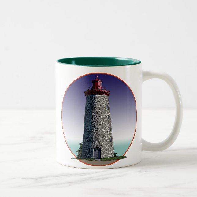 Caneca De Café Em Dois Tons Farol de Ponto de Moinho (Direita)