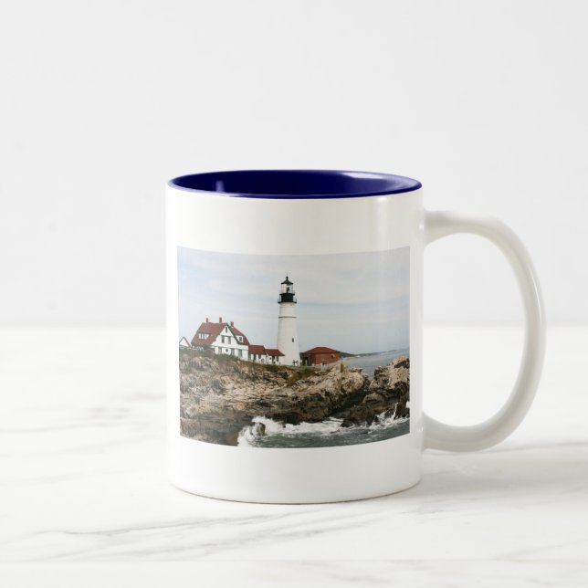 Caneca De Café Em Dois Tons Farol de Portland (Direita)