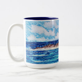 Caneca De Café Em Dois Tons Farol em Azul