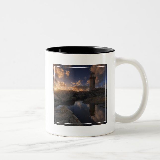 Caneca De Café Em Dois Tons Farol | Galiza de Muxia, espanha (Direita)