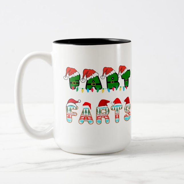 Caneca De Café Em Dois Tons Fart de Natal divertido (Esquerda)