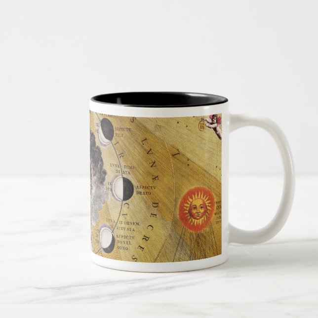 Caneca De Café Em Dois Tons Fases da lua, 'do atlas celestial (Direita)