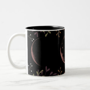 Caneca De Café Em Dois Tons Fases da Lua Escura
