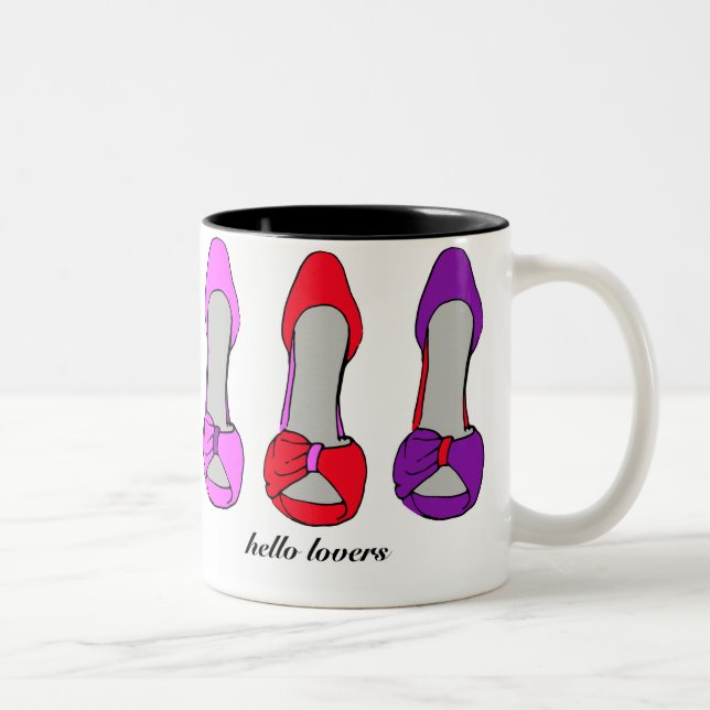 Caneca De Café Em Dois Tons Fashion Stiletto Heels Lover Calçado (Direita)