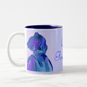 Caneca De Café Em Dois Tons Fashionista da diva no azul mim