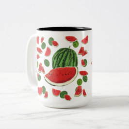 Caneca De Café Em Dois Tons Fatia de melancia