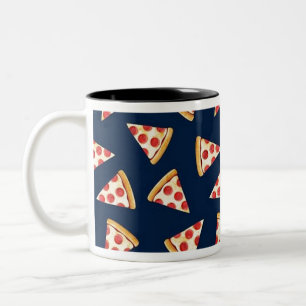 Caneca De Café Em Dois Tons Fatia de Pizza no marinho