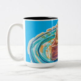 Caneca De Café Em Dois Tons Fatia de Torta de Abóbora