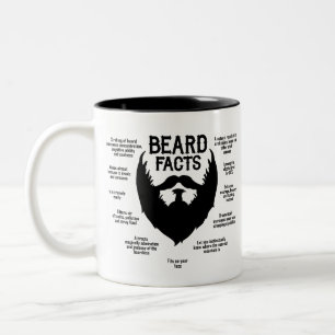 Caneca De Café Em Dois Tons Fatos da barba (preto)