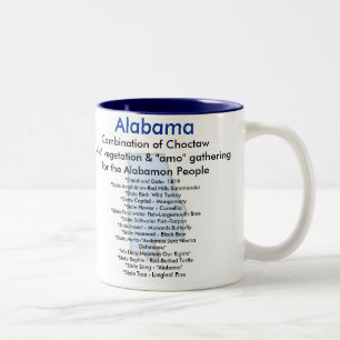Caneca De Café Em Dois Tons Fatos de Alabama