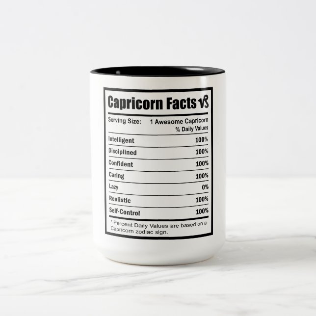 Caneca De Café Em Dois Tons Fatos de Nutrição de Capricórnio (Centro)