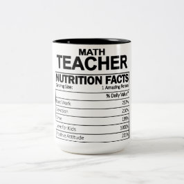 Caneca De Café Em Dois Tons Fatos Engraçados de Nutrição do Professor de Matem